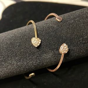 COPY GLDNEW GOLD FILLED CZ HEART ❤️ BRACELET ADJUSTABLE. YELLOW GOLDEN BRACELET.